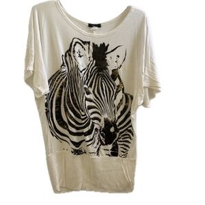 Zebra Shirt Top Size: Medium